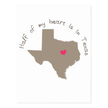 Half My Heart is in Texas Post Card