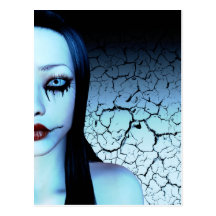 Half Of Me Goth Art Postcard