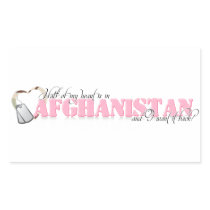 Half of my heart is in Afghanistan Rectangular Sticker