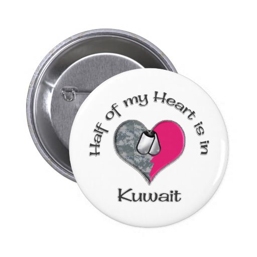 Half of my heart Kuwait Pinback Buttons