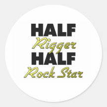Half Rigger Half Rock Star Round Stickers