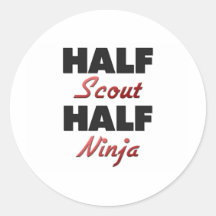 Half Scout Half Ninja Round Stickers