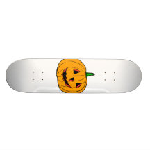 Half smiling pumpkin jack o lantern skate deck
