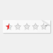 Half Star Bumper Sticker (white)