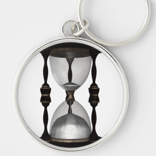 Halftone Hourglass Sand Timer Keychains