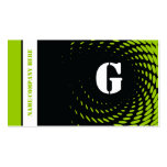 Halftone monogram black green business cards business cards