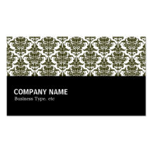 Halfway 067 - Dk Olive Damask Business Cards