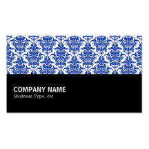 Halfway 077 - Navy Damask Business Cards