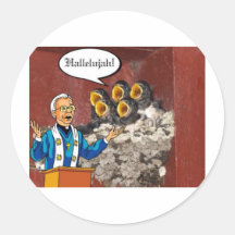 Hallelujah! Bird choir singing the Lord's praises Round Stickers