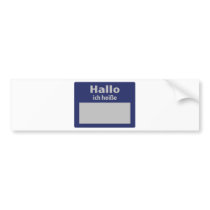 hallo, ich heisse symbol bumper sticker