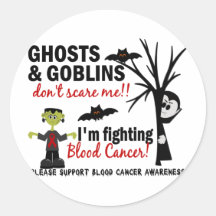 Halloween 1 Blood Cancer Warrior Round Stickers