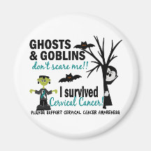 Halloween 1 Cervical Cancer Survivor Fridge Magnets
