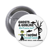 Halloween 1 Cervical Cancer Survivor Pin