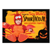Halloween badine la photo de partie de costume de  faire-part personnalisé
