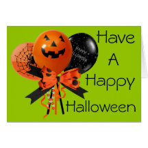 Halloween Balloons Xard Greeting Cards
