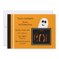 Halloween Birthday Party Invitation -- Boo