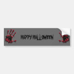 Halloween black cat blood hand bumper stickers