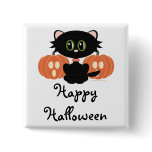 Halloween Black Cat Button Customized