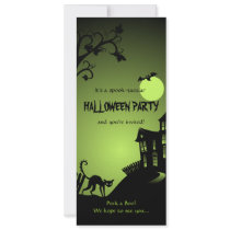 Halloween Black Cat Haunted House Personalized Announcement
