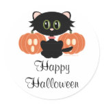 Halloween Black Cat Stickers Customizable