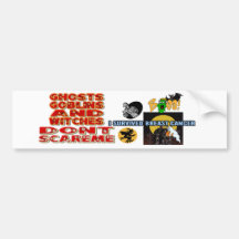 HALLOWEEN BREAST CANCER BUMPER STICKERS