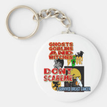 HALLOWEEN BREAST CANCER KEYCHAIN