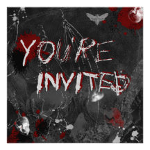 Halloween Bugs and Skulls Invitation
