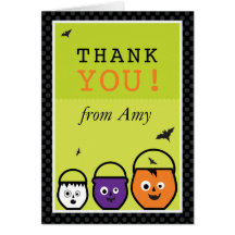 Halloween "Candy Pails" Thank You Card