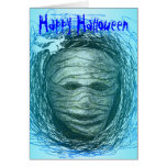 Halloween Card Mummy Cobalt