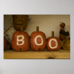 Halloween carved pumpkins mosaic print