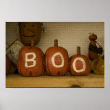 Halloween carved pumpkins mosaic print