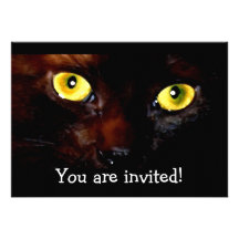 Halloween Cat Eyes Invitation Cards