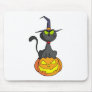 Halloween Cat on Pumpkin Mousepads
