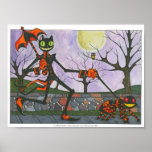 "Halloween Cat & Pocket" Print