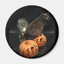 Halloween Cat Refrigerator Magnet