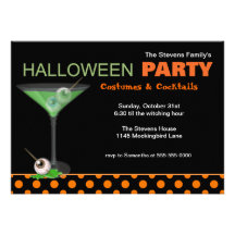 Halloween Cocktails and Costume Party Invitation