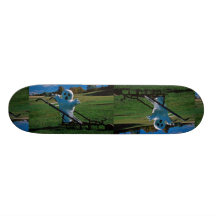 Halloween display, goblin skate deck