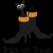 Halloween Embroidered Kitty in the Boot Jacket embroidered shirts