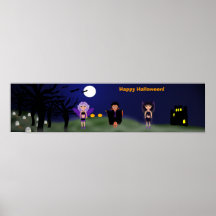 Halloween Faeries and Dracula Boy Print