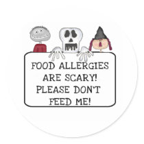Halloween Food Allergies Round Sticker