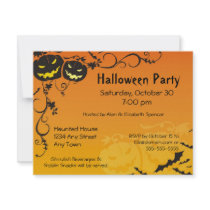 Halloween Frightening Pumpkin Invitations