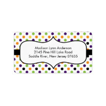 Halloween Fun Dots  Return Address Labels.