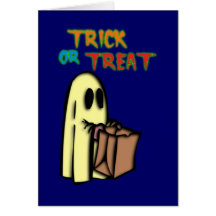 Halloween Geist Gespenst ghost trick or treat Grußkarte