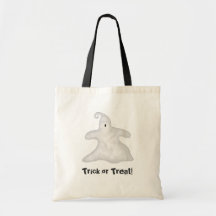 Halloween Ghost : Trick or Treat Tote Canvas Bags