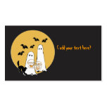 halloween ghosties on  black, business card template
