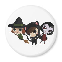 Halloween Girls Refrigerator Magnets