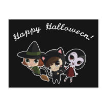 Halloween Girls Postcard