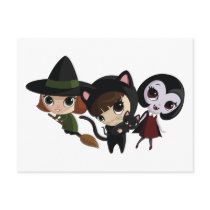 Halloween Girls Post Cards