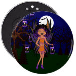 Halloween Gothic Faery Phoenix Hallow Button
