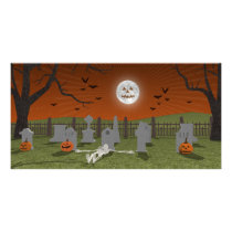 Halloween: Graveyard Scene: Picture Card